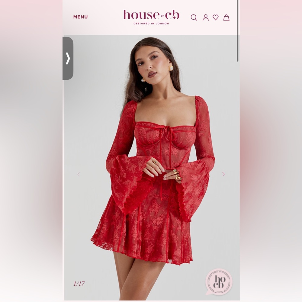 (NEW) House of CB Analissa Scarlet Lace Corset Dress – NWT - Picture 5 of 10